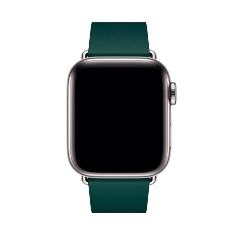 Кожаный ремешок Modern Buckle Leather для Apple Watch 42/44/45mm Silver/Forest green Кожаный ремешок Modern Buckle Leather для Apple Watch 42/44/45mm Silver/Forest green